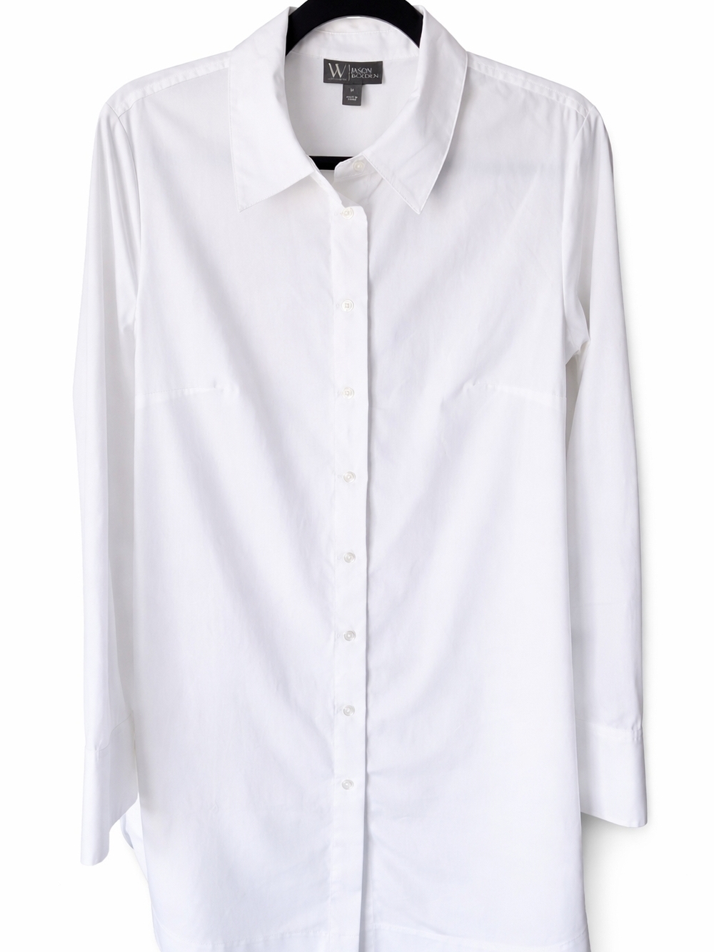 New Worthington Jason Bolden Classic White Long Button-Down Shirt M